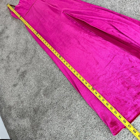 Lulus Forever Luxe Hot Pink Velvet Rhinestone Mermaid Maxi Dress Formal Size XS - Picture 14 of 16